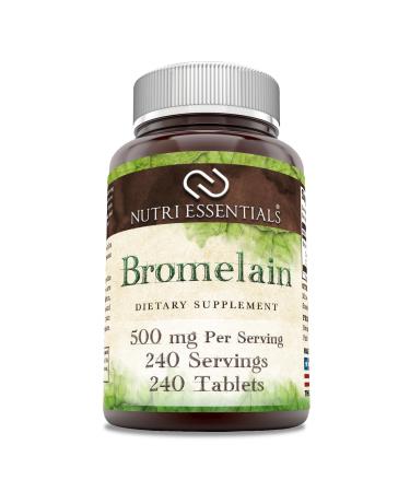 Nutri Essentials Bromelain 500 mg 240 Tablets Supplement | Non-GMO | Gluten Free | Made in USA