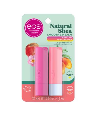 eos Natural Shea Lip Balm Honey Apple & Mango Melonade All-Day Moisture Lip Care Products 0.14 oz 2-Pack Honey Apple + Mango Melonade 0.14 Ounce (Pack of 2)
