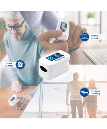 Farmamed 3-in-1 Pulse Oximeter - Professional Oxygen Saturation & Heart Rate Monitor with XXL OLED Display & Protective Case | International Shipping Available - Buy Online on GoSupps.com