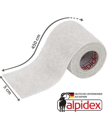 Alpidex 6 Rolls Adhesive Bandage 5cm x 4.5m - Self-Adhesive Vet Wrap Tape for Sports & Medical Use - White - Buy Online on GoSupps.com