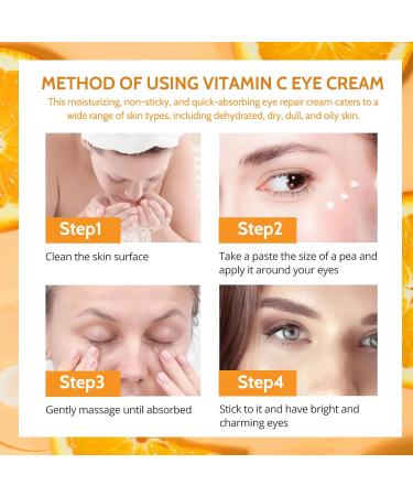 Trendyfave Vitamin C Eye Cream Under Eye Cream for Dark Circles and Puffy Eyes Eye Bags Remover Hydrating Eye Cream Fade Fine Lines Anti Aging Eye Cream for All Women Men Skin - Buy Online on GoSupps.com