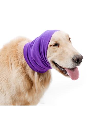 Dogs Neck And Ears Warmer Dog Snood Dog snood Ear Protector Dog Neck and Ears Warmer Headwear Calming Pet Snood Ear Covers for Reducing Noise Helps Calm (Medium Purple) Medium Purple