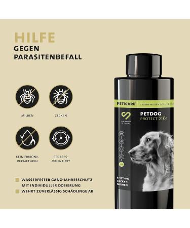 Peticare Tick Protection for Medium Dogs | Plant-Based Spot-On | Waterproof Formula | Protects Against Ticks & Mites | Long-Lasting PRS System - Petdog Protect 2161 (100 ml) - Buy Online on GoSupps.com