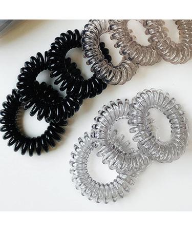 Vegcoo 18-Piece Three-Colored Spiral Hair Tie Set | Anti-Split Telephone Cable Hair Bands for Women & Girls - Durable & Stylish Hair Accessories - Buy Online on GoSupps.com
