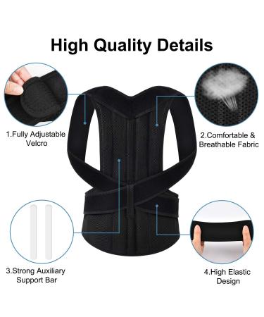 Adjustable Back Brace Posture Corrector for Men & Women | Comfort & Pain Relief for Neck Back & Shoulders | Lumbar Support (L - Buy Online on GoSupps.com