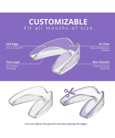 Difiney Mouth Guard - Pack of 4 (2 Sizes) - Anti-Grinding Dental Night Guard for Bruxism & TMJ - Eliminates Teeth Clenching - 100% Satisfaction - White - Buy Online on GoSupps.com