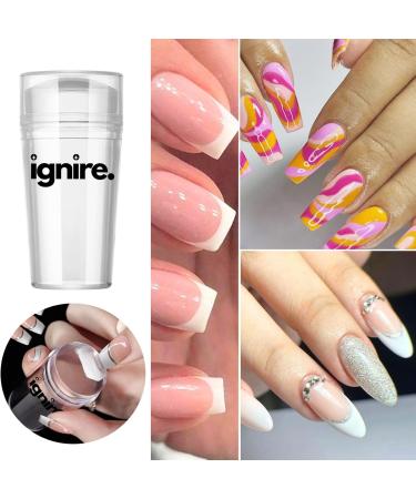Ignire French Tip Nail Stamp 2 Pc Nail Art Stamper Kit Clear Silicone Nail Stamping Jelly Stamper For Long & Short Nails with Scraper Nail Stamper Kit for French Manicure Home DIY Nail Salon - Buy Online on GoSupps.com