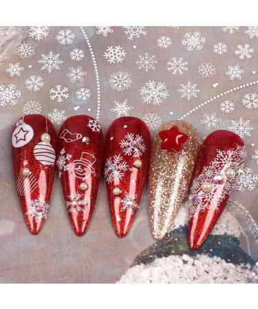 8 Sheets Christmas Nail Art Stickers Decals Self-Adhesive White Snowflakes Winter Nail Supplies Nail Art Design Decoration Accessories - Buy Online on GoSupps.com