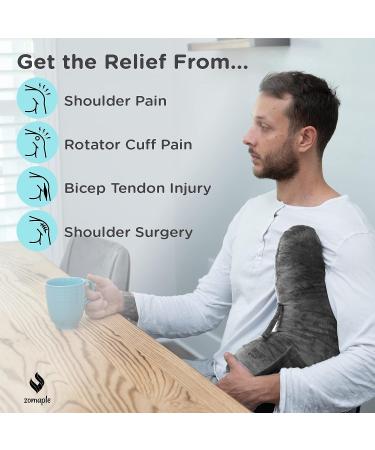 Zomaple Shoulder Surgery Pillow for Pain Relief | Soft Rotator Cuff Pillow for Comfort and Support | Healing Charcoal Grey - Buy Online on GoSupps.com