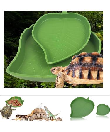 Bailinks 2 Pieces Tortoise Water Bowls Reptile Food Water Bowls Leaf Shape tortoise accessories Tortoise Food Bowl for Crawl Pet Tortoises or Small Reptiles - Buy Online on GoSupps.com