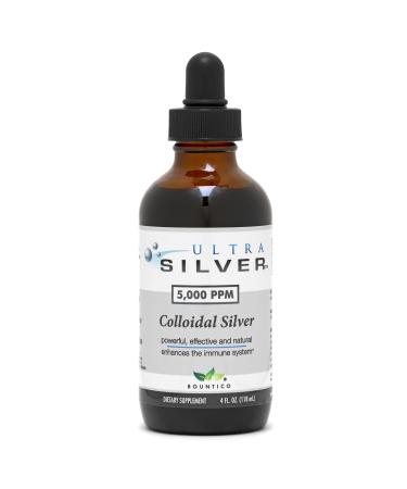 Ultra Silver Colloidal Silver | 5 000 PPM 4 Oz (118mL) | Mineral Supplement | True Colloidal Silver - with Dropper