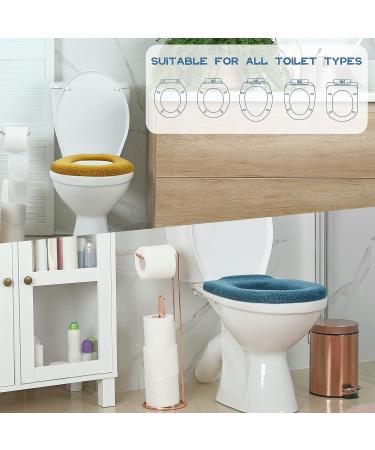 Soft Washable Toilet Seat Cover Pads - 8 Pieces, Elongated, Stretchable, Easy Installation - Bathroom Decorations in 8 Colors - Buy Online on GoSupps.com