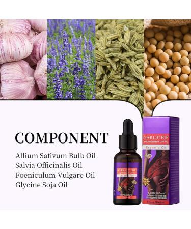 Garlic Hip Enlargement Lifting Oil Lot de 2 huiles essentielles pour fesses Garlic Hip Butt Buttocks Enlargement Lifting Essential Oil Hip Lift Up Essential Oil Butt Cellulite Removal Firming - Buy Online on GoSupps.com