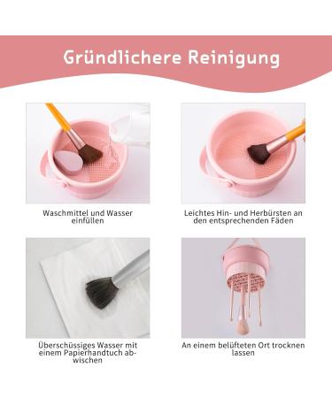Makeup Brush Cleaning Mat Silicone Makeup Brush Holder Foldable Makeup Brush Scrubber Pad Cleaning Mat Drying Hook Daily Storage 3-in-1 Portable Makeup Tool (Pink) - Buy Online on GoSupps.com