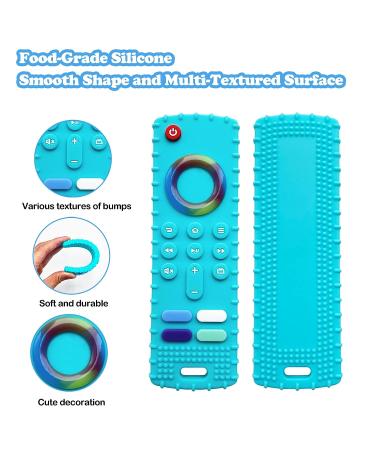 ROBBEAR Baby Teething Toys | Food Grade Silicone Teethers for Babies 3-18 Months | Fire TV Remote Shape Infant Chew Toys | BPA Free (Black) - Buy Online on GoSupps.com