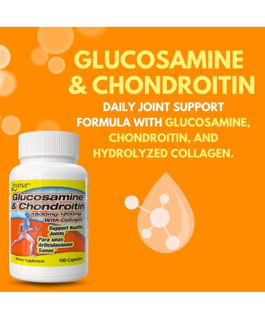 Arymar Glucosamine & Chondroitin with Collagen, Supports Joint Health (180 Capsules/Pack of 1) - Buy Online on GoSupps.com
