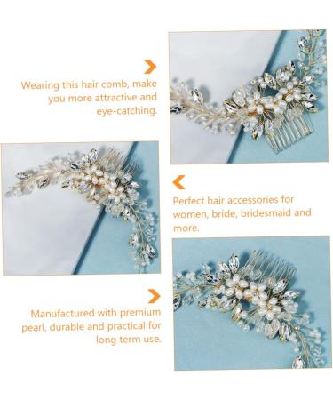 Housoutil 1pc Pearl Comb Hairpieces Rhinestone Headpiece Wedding Hair Comb Crystal Hair Clips Crystal Hair Comb Wedding Pearl Headpiece Rhinestone Hair Clips Sparking Hanfu Bride The Photo - Buy Online on GoSupps.com