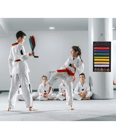 Karate Martial Arts Belts Storage Organizer - Holds 8 Belts & 5 Medals | Durable Black Taekwondo Belt Display - Buy Online on GoSupps.com