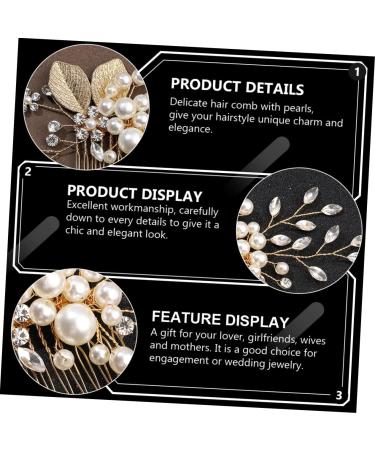 Ipetboom Beaded Hair Comb Crystal Headpiece Flower Girl Hair Clip Jewelry Comb Bride Pearl Hair Comb Bride Hairpin Hair Accessory Hair Pin Alloy Women's Man-made Pearl Accessories - Buy Online on GoSupps.com