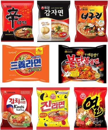 Korean Top Selling Instant Ramen Noodles Mix Assorted 15 Different Flavours (Pack of 15) - Buy Online on GoSupps.com