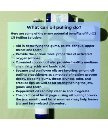 PurO3 Ozonated Oil Pulling Solution - Organic Coconut Oil for Teeth & Gums Non-Toxic with Peppermint 8 oz - Pure Ozone Infused Oral Care - Buy Online on GoSupps.com