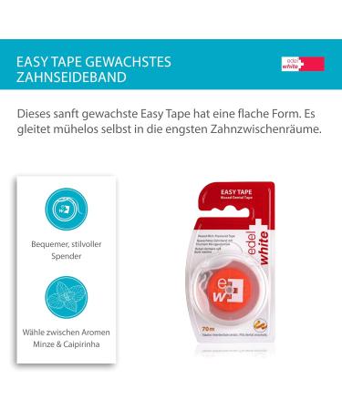 Edel+White Easy Wached Dental Floss 70m | Mint & Caipirinha Flavor | Effective Interdental Cleaner for Optimal Oral Hygiene - Buy Online on GoSupps.com