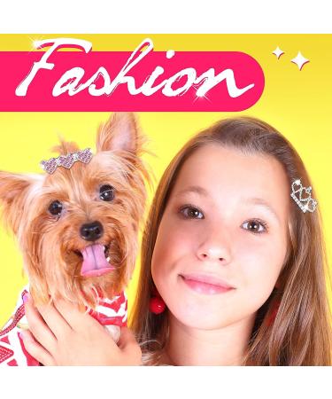 Crown Dog Accessories - 12 Pcs Crystal Rhinestone Tiara, Bows, Hair Clips for Pet Grooming - 12 Styles - Buy Online on GoSupps.com