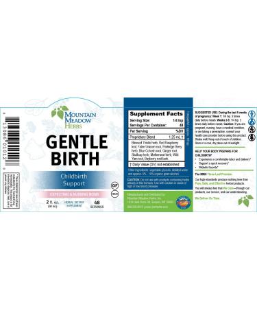 Mountain Meadow Herbs Gentle Birth Childbirth Support Regular Formula 2oz - Natural Labor Aid | Pack of 1 - Buy Online on GoSupps.com