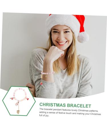 ibasenice 1pc Christmas Alloy Bracelet Stocking Stuffers Xmas Gift Bracelet Candy Cane Bracelet Charm Braclets Crystal Beads Wrislet Winter Bracelets Xmas Bracelet Jewelry Girl Miss - Buy Online on GoSupps.com