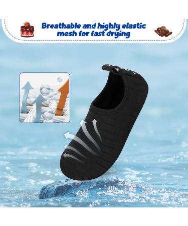Kids Beach Swim Shoes | Non-Slip Quick Dry Aqua Socks for Boys and Girls | 12/12.5 UK Child | Black - Buy Online on GoSupps.com