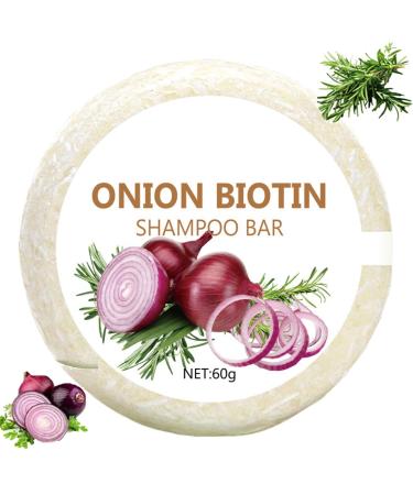 Onion Biotin Shampoo Bar 60g Oignon Romarins Shampooing Savon Shampoing de Barre L'Oignon Nourrissants Purifiants Oignon Biotine Shampooings Savon Am lioration du Cuir Chevelu