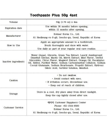 Lightness& Travel Size Toothpaste Contains Green Propolis Refreshing Finish for A.T.O.M.Y. Green Propolis Toothpaste Plus (50g x 4 Tube) - Buy Online on GoSupps.com