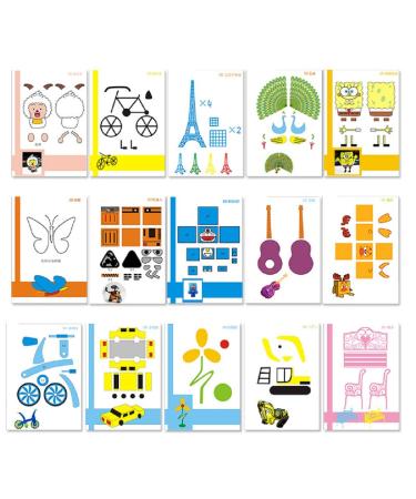 20 Sheets 3D Printer Drawing Molds Paper Stencils for 3D Printing Pen, 40 Patterns and a Clear Plate Set