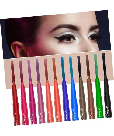 Mikinona 12 Pcs 1 Set Shadow Set Creative Eyeliners Colored Eyeliners Eyeliner Kit Plastic Colorful - Buy Online on GoSupps.com