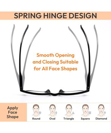 Efe Reading Glasses for Men & Women - Advantage Pack of 5 Unisex with Spring Hinges | Anti-Blue Light Ultra-Clear Vision | Multi-Colored 2.0x - Buy Online on GoSupps.com