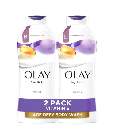 Olay Body Wash for Women Age Defying with Vitamin E 24hr Moisturizing Hydrating & Refreshing B3 Vitamin Complex Free of Parabens & Phthalates for All Skin Types Scented 22 fl oz (Pack of 2) Age Defying 22 Fl Oz (Pac