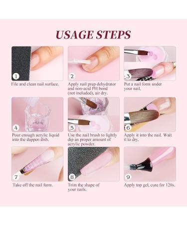 Saviland Acrylic Nail Kit - Complete Set for Nail Extension and Application | Acrylic Powder, Liquid, Nail File, Forms | Ideal for Beginners & Home Salon Use | Clear, Pink, White Shades -03 - Buy Online on GoSupps.com