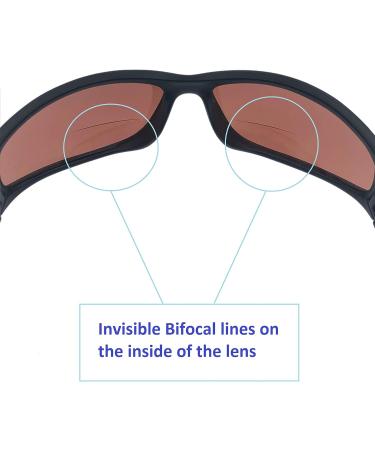 Bifocal Copper Driving Sunglasses - Blue Blocking Wrap Around Reading Glasses - Sport Style Black 1.5x - Shop Now - Buy Online on GoSupps.com