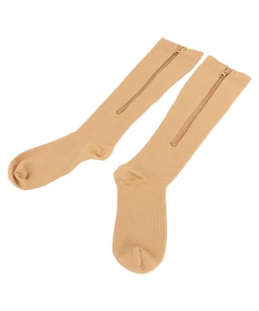 Zerodi's compression stockings with zipper for women 15 20 mmHg.Pleasant to support compression stockings for women who promote blood circulation in varicose veins (S/M)