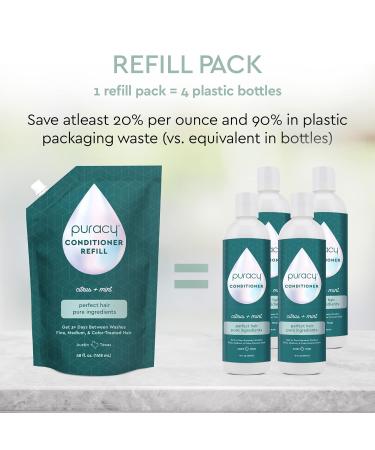 Puracy Citrus & Mint Conditioner - 98.95% Natural Formula for Fine, Medium, and Color-Treated Hair - 48 Ounce Pack for Cleaner, Silkier Hair and Best Hair Days - Buy Online on GoSupps.com