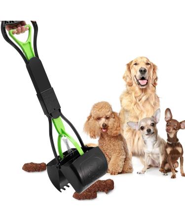 Non-Breakable Pet Pooper Scooper for Dogs and Cats | Durable Spring, Long Handle | Easy Grass & Gravel Pick Up - Green - Buy Online on GoSupps.com