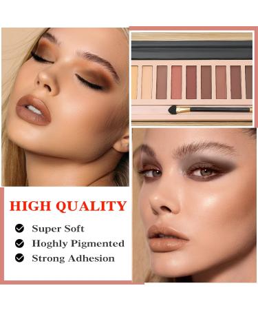 Naked Nude Natural Matte Eyeshadow Palette - 12 Colors, Waterproof & Long Lasting, Smokey Eye Makeup with Brush (Matte Finish) - Buy Online on GoSupps.com