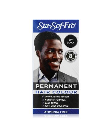 Sta Sof Fro Permanent Black Hair Dye for Men - Cream Formula Jet Black Hair Color