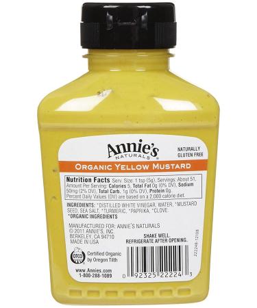 Annie's Homegrown Organic Yellow Mustard 9 oz 2 pk - Buy Online Now - Buy Online on GoSupps.com