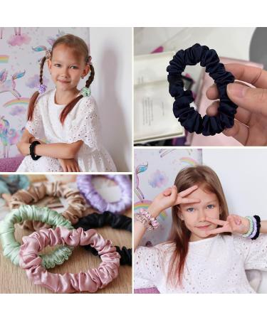 100% Mulberry Silk Thin Hair Scrunchies for Frizz Prevention, Black 3Pcs - LILYSILK - Buy Online on GoSupps.com