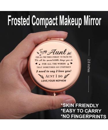 Onederful Aunt Gifts - Compact Pocket Mirror for Aunt from Nephew - Birthday & Mother's Day Ideas - Rose Gold - Buy Online on GoSupps.com
