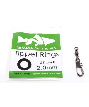 Nirvana Premium Fly Fishing Tippet Rings - 25 Rings on a Clip - Made in Japan 2mm