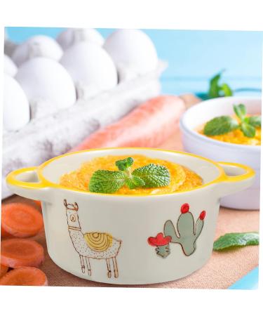 Alipis 1pc Ceramic Steamed Egg Bowl Food Serving Bowl Noodle Ceramic Baking Bowl Kitchen Bowl Child Dessert 13.8x10.3cm Assorted Color-1 - Buy Online on GoSupps.com