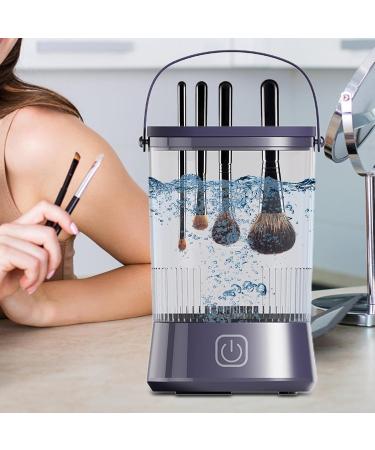 Automatic Cosmetic Brush Cleaner | Automatic Cosmetic Brushes Cleaner - Automatic Spinning Make Up Brush Cleaner for Makeup Brushes Eggs Sponges Purple - Buy Online on GoSupps.com