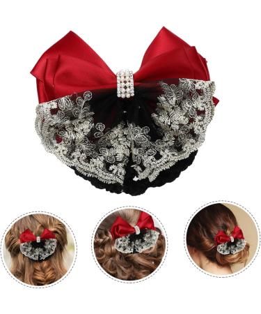POPETPOP Hair Net Flower Hairnet Bowknot Decor Hair Nets Hair Pin Hair Bun Net Hair Bun Cover Hair Bun Bowknot Net Hair Bun Bowknot Cover Lace Bow Tie Crape Flower Head Nurse Hairpin - Buy Online on GoSupps.com